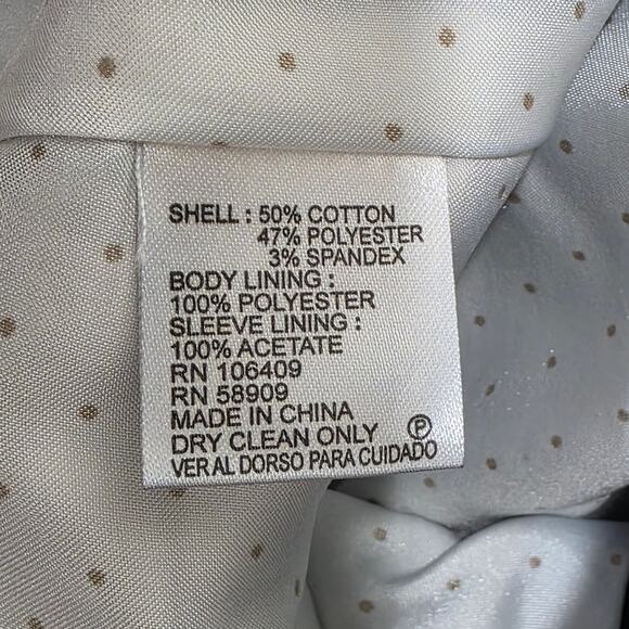 Cremieux navy blue cotton blend double breasted suit jacket blazer - 10 - career - Picture 6 of 6